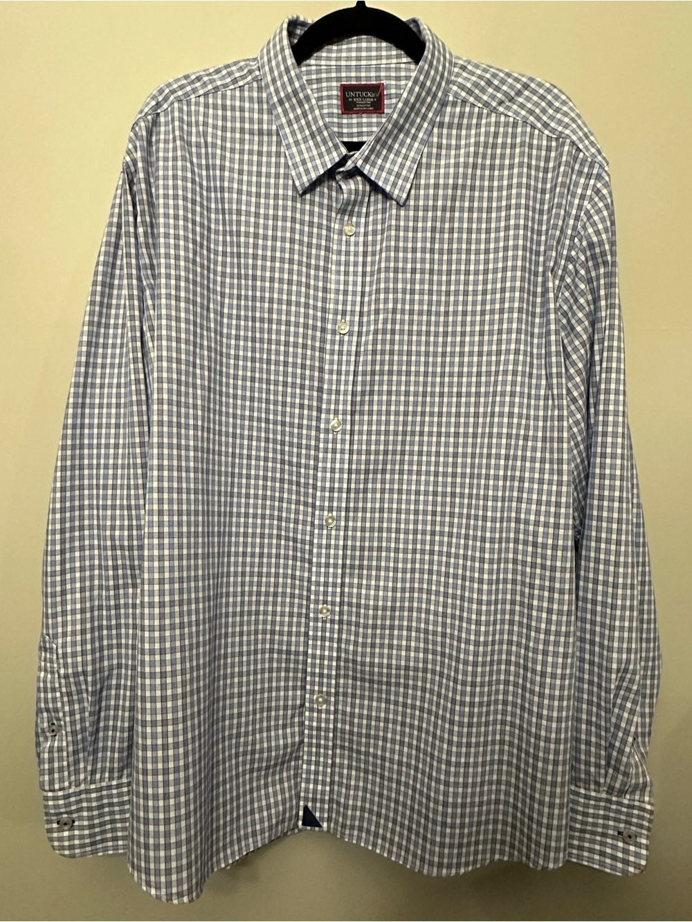 Untuckit Men's Blue Check Button-Down Shirt
